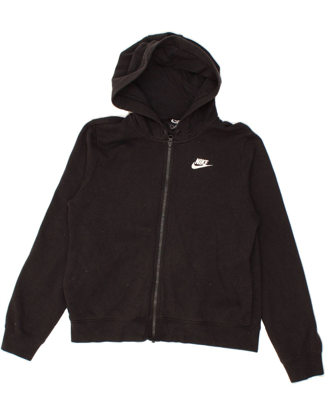 NIKE Womens Zip Hoodie Sweater UK 10 Small Black Vintage Nike and Second-Hand Nike from Messina Hembry 