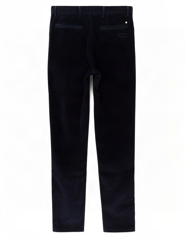 Calça masculina de veludo cotelê Massimo Dutti Slim Fit EU 46 XL W36 L31 azul marinho