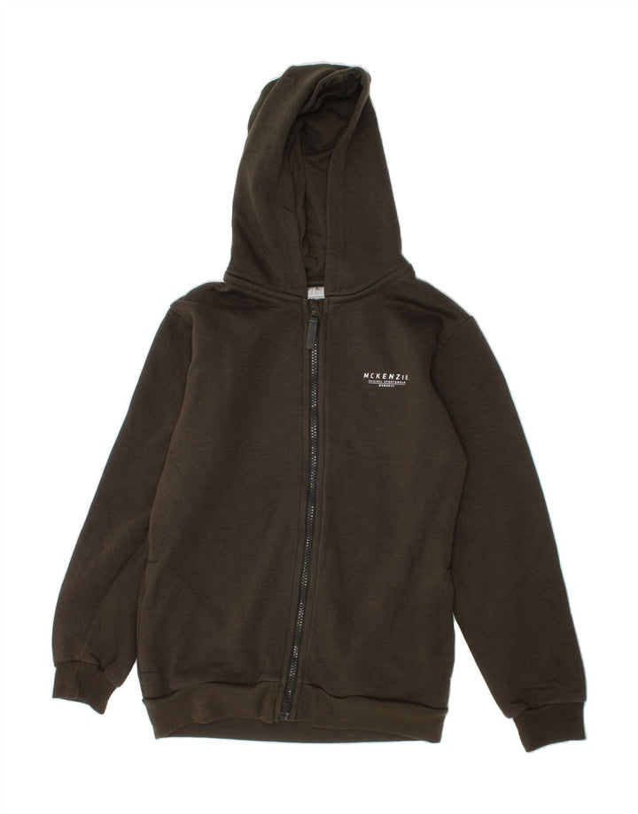 MCKENZIE Boys Zip Hoodie Sweater 12-13 Years Khaki Cotton Vintage Mckenzie and Second-Hand Mckenzie from Messina Hembry 