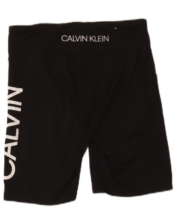 Shorts esportivos gráficos femininos Calvin Klein Reino Unido 14 grande preto nylon