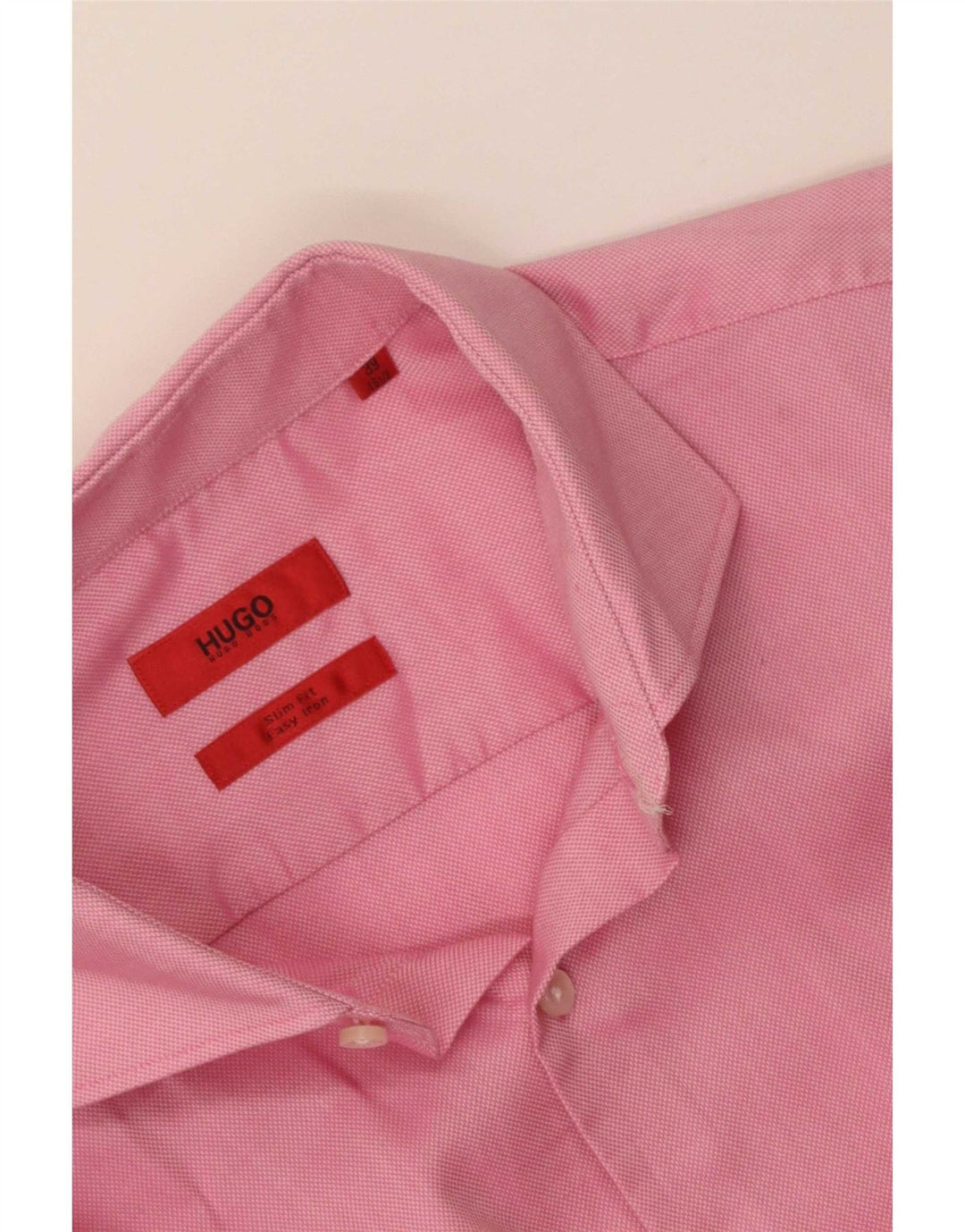 Camisa Slim Fit Masculina Hugo Boss Tamanho 39 15 1/2 Rosa Médio