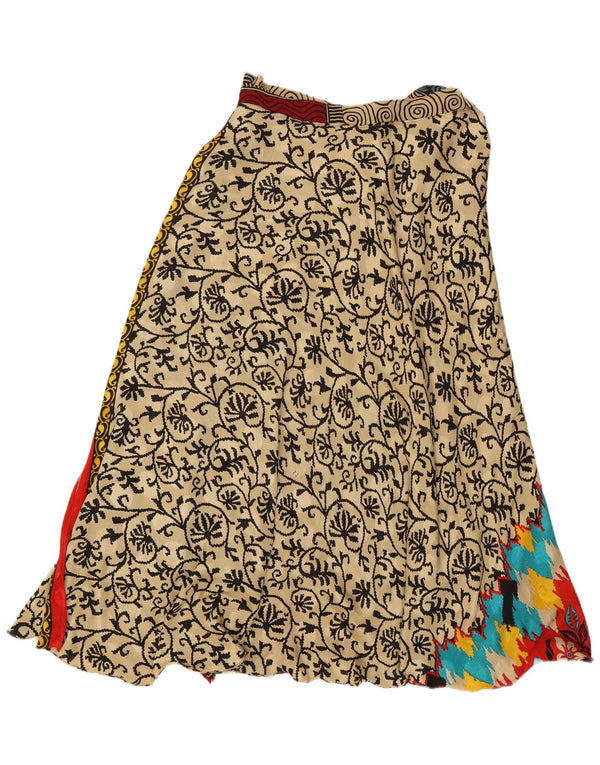 Saia feminina vintage W34 grande patchwork multicolorido