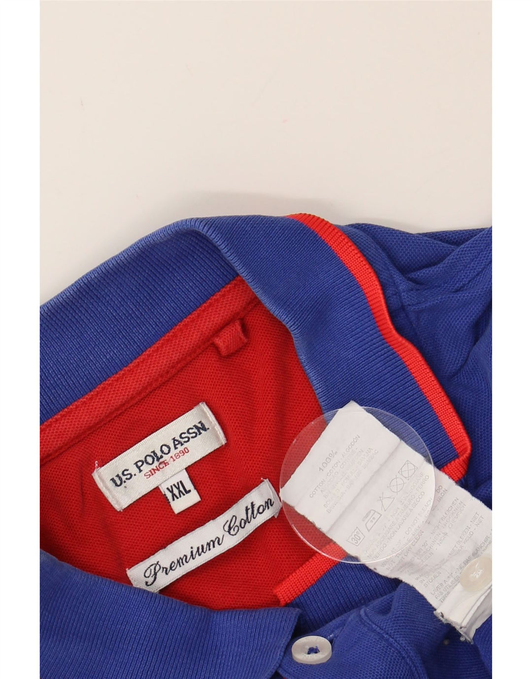 U.S. POLO ASSN. Mens Polo Shirt 2XL Blue Cotton Vintage U.S. Polo Assn. and Second-Hand U.S. Polo Assn. from Messina Hembry 