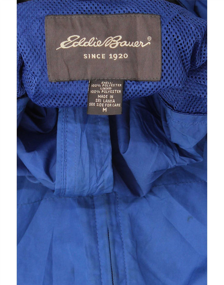 Jaqueta de chuva masculina Eddie Bauer com capuz Reino Unido 38 poliéster azul médio