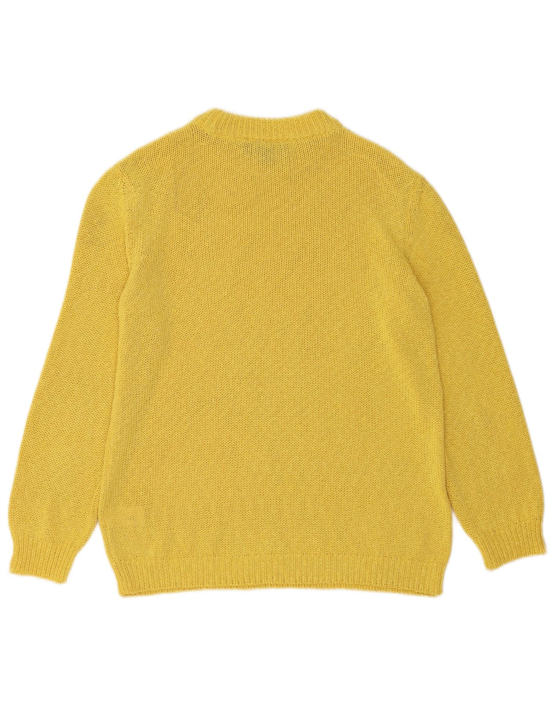 Suéter feminino Zara com gola redonda, Reino Unido 14, médio, amarelo, poliéster