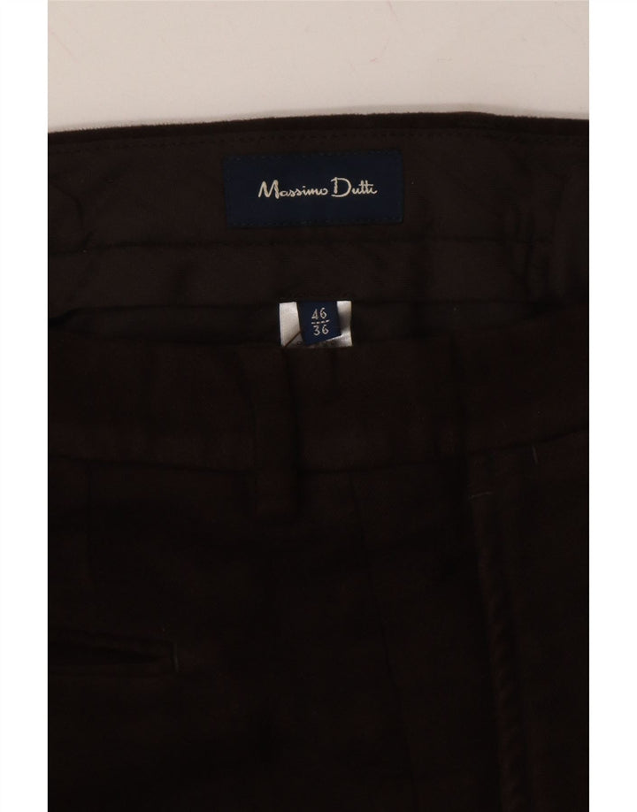 MASSIMO DUTTI Mens Straight Suit Trousers EU 46 XL W36 L29  Black Cotton Vintage Massimo Dutti and Second-Hand Massimo Dutti from Messina Hembry 