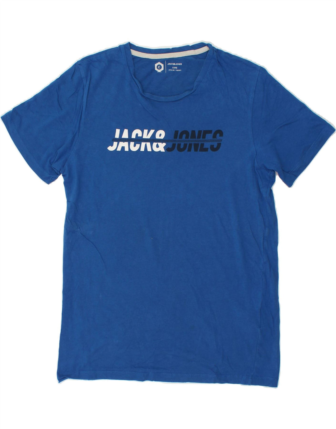 JACK & JONES Mens Core Graphic T-Shirt Top Medium Blue Cotton Vintage Jack & Jones and Second-Hand Jack & Jones from Messina Hembry 