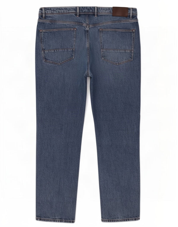 Massimo Dutti Mens Tapered Jeans EU 46 XL W36 L31 Azul Algodão
