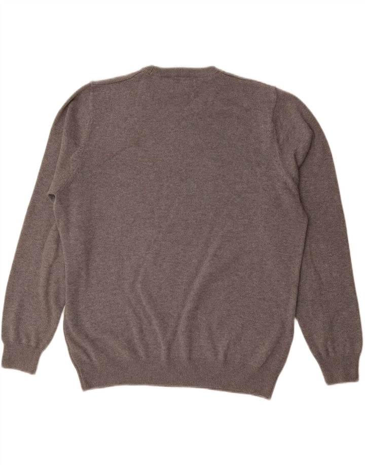 Suéter masculino MARKS & SPENCER com gola redonda, algodão cinza grande