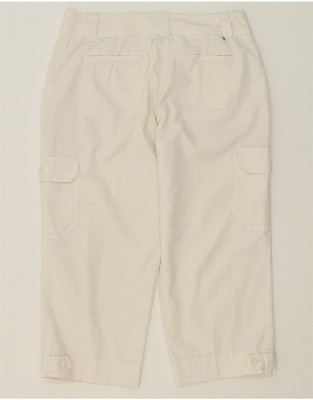 IZOD Womens Straight Cargo Capri Trousers US 4 Small W27 L20 White Cotton Vintage Izod and Second-Hand Izod from Messina Hembry 
