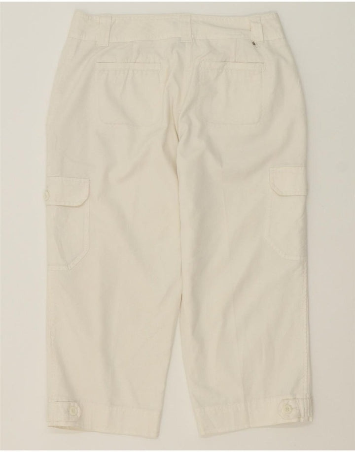 IZOD Womens Straight Cargo Capri Trousers US 4 Small W27 L20 White Cotton Vintage Izod and Second-Hand Izod from Messina Hembry 