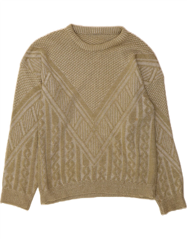 VINTAGE Mens Crew Neck Jumper Sweater XL Khaki Vintage Vintage and Second-Hand Vintage from Messina Hembry 