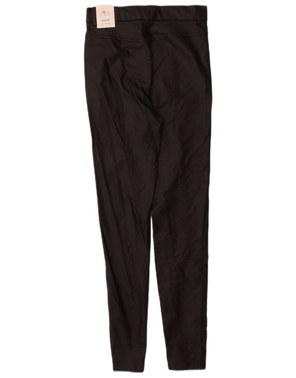 Zara Calça feminina skinny casual média W28 L30 preta viscose