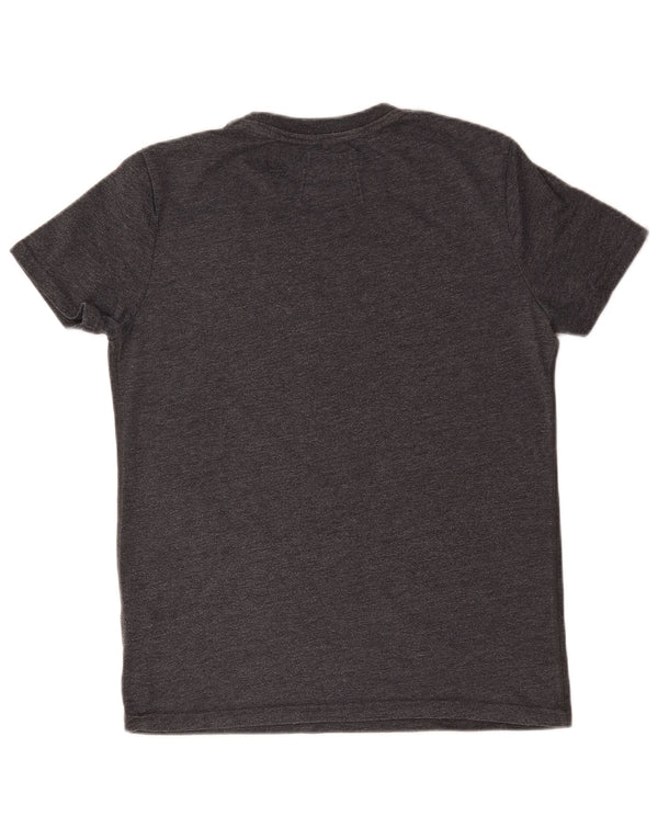 Camiseta gráfica masculina Superdry Top cinza médio algodão