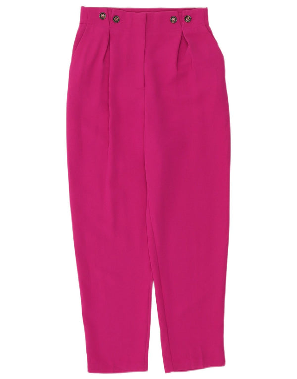 Calça cropped feminina Topshop cintura alta Reino Unido 8 pequena W26 L25 rosa