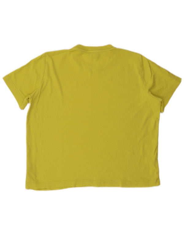 Camiseta feminina Massimo Dutti UK 18 XL algodão amarelo