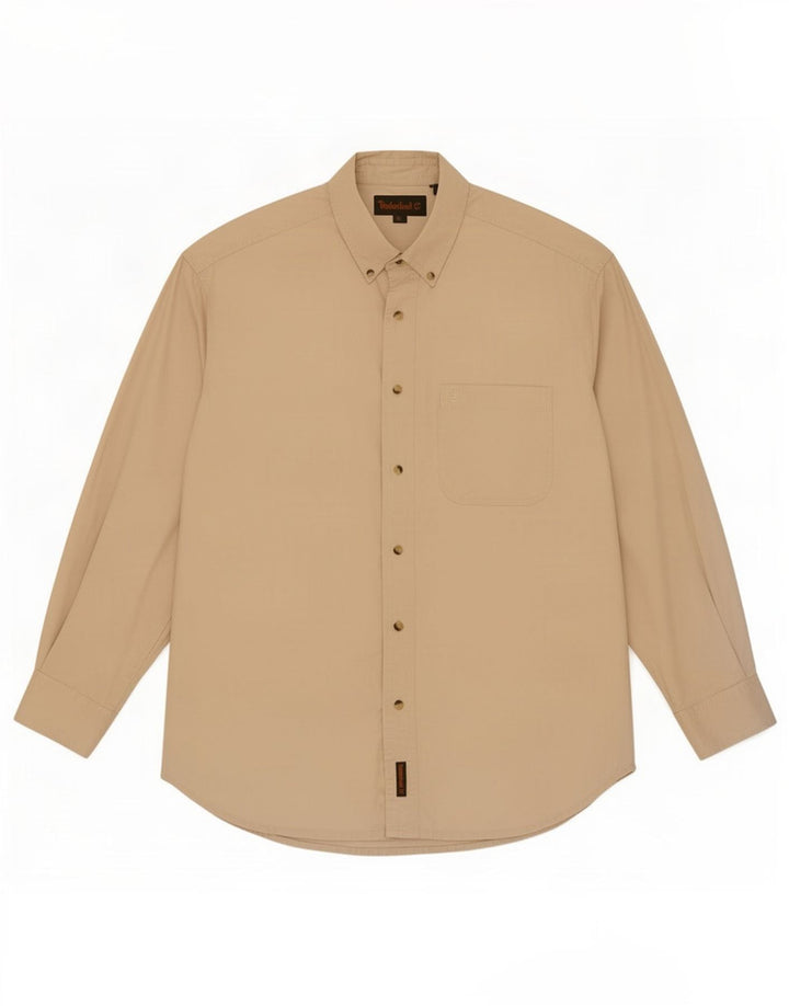 Camisa masculina Timberland grande algodão bege