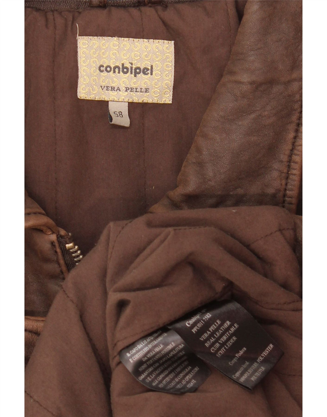 Jaqueta de couro masculina Conbipel IT 58 2XL couro marrom