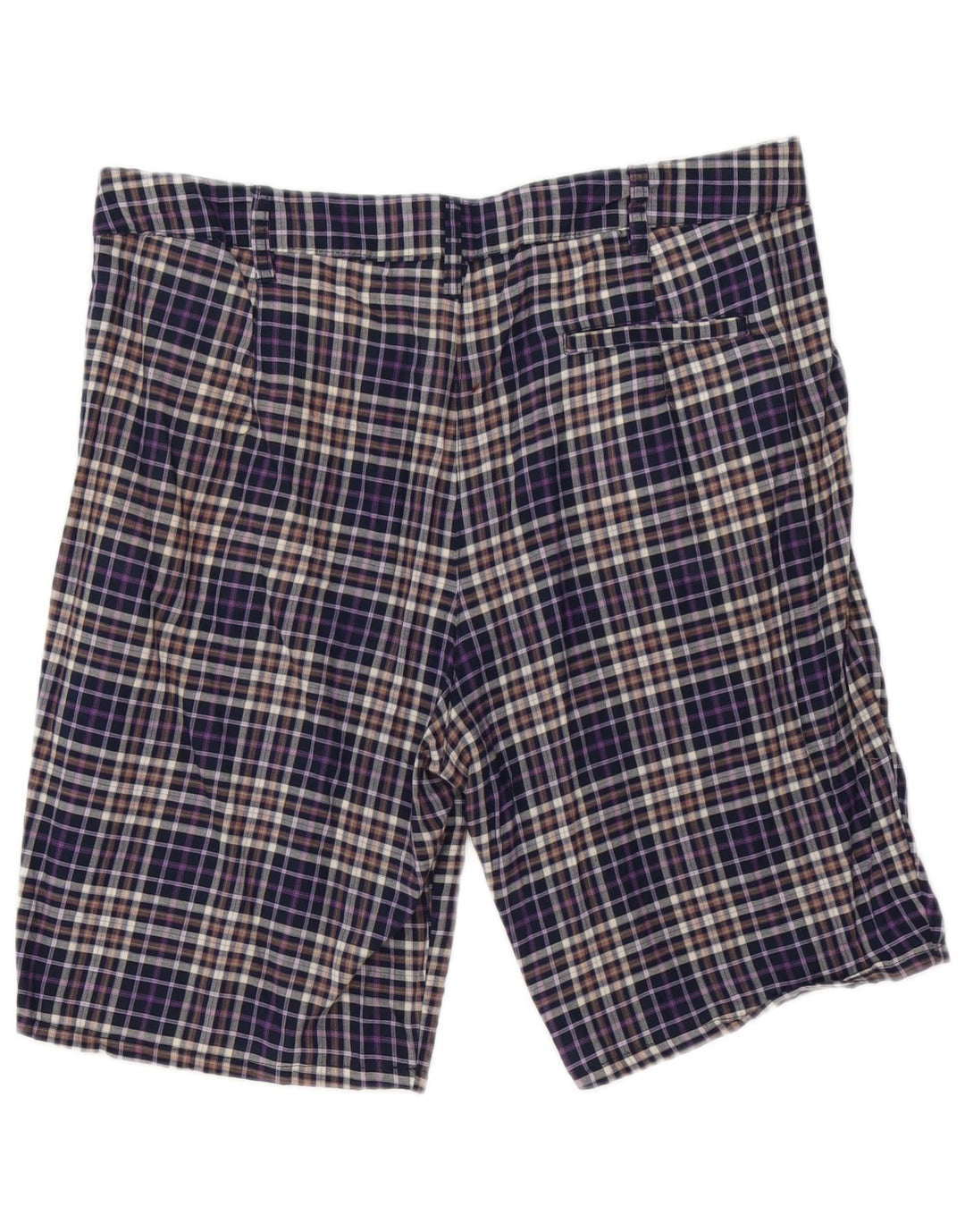 Zara Mens Chino Shorts Grande W30 Azul Marinho Xadrez Algodão