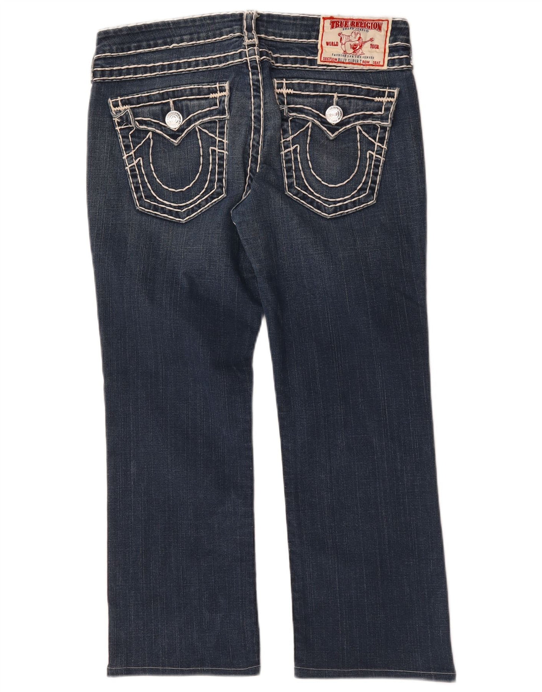 Calça jeans feminina True Religion crop bootcut W32 L26 algodão azul