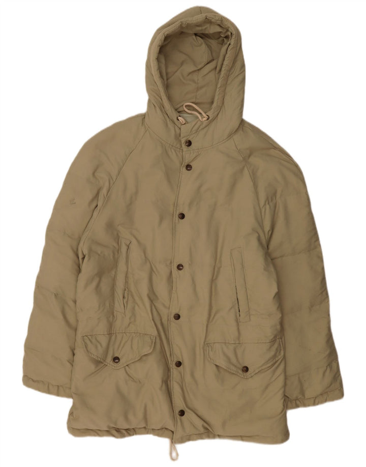 Jaqueta masculina acolchoada com capuz TRUSSARDI IT 50 grande poliamida verde