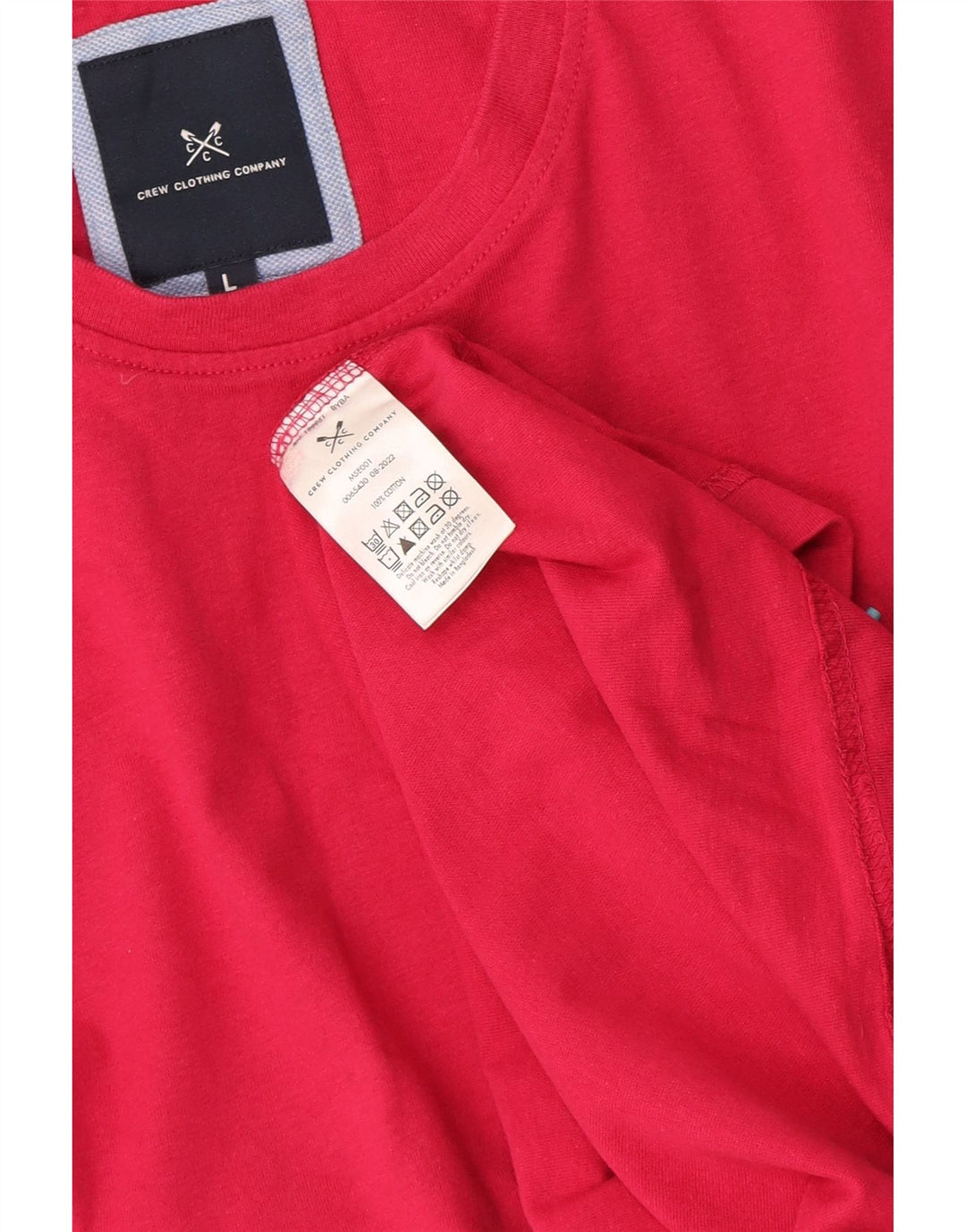 Camiseta masculina Crew Clothing Top grande algodão vermelho