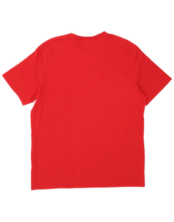 Camiseta masculina CALVIN KLEIN com estampa gráfica grande de algodão vermelho