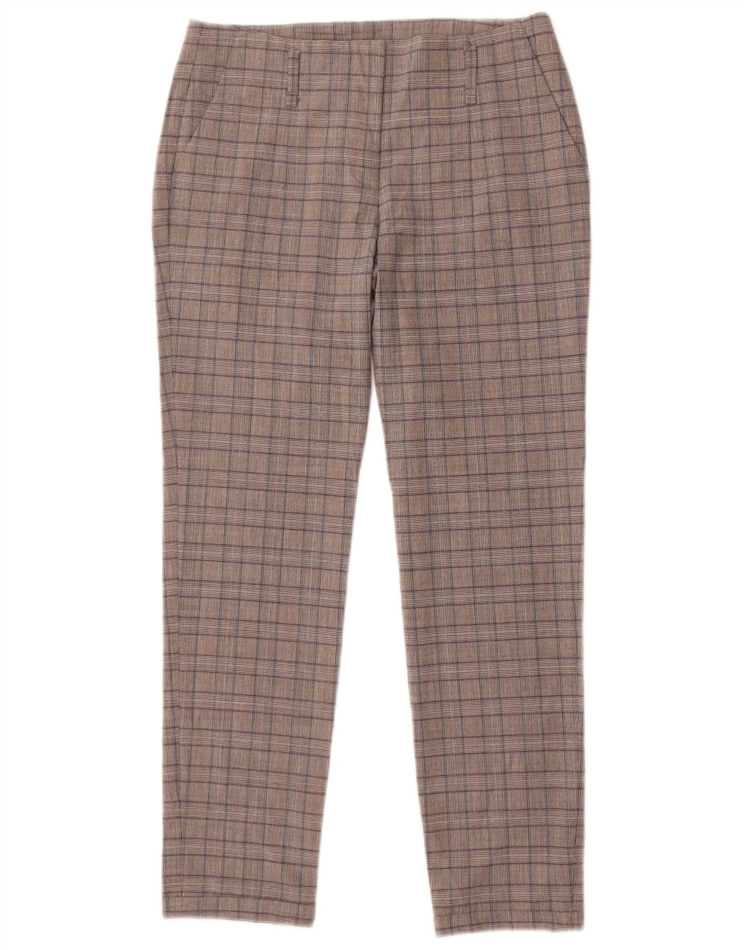 Zara Calça Chino Feminina Slim Pequena W26 L27 Cinza Xadrez