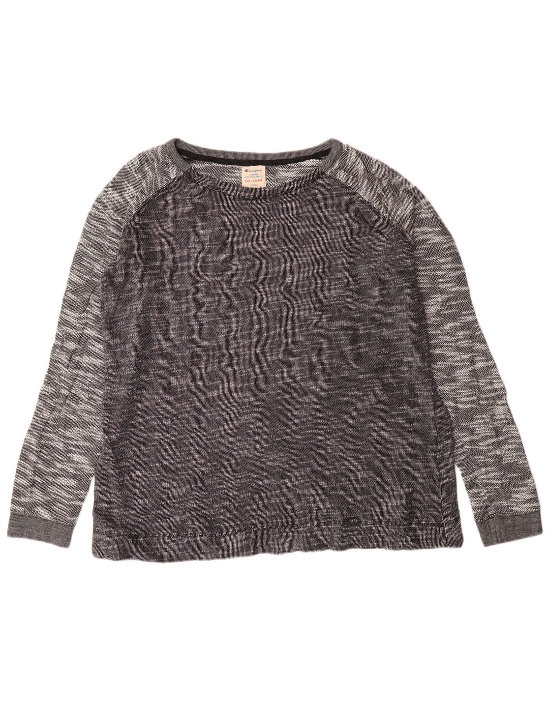 Top feminino Champion de manga comprida UK 18 XL algodão manchado cinza