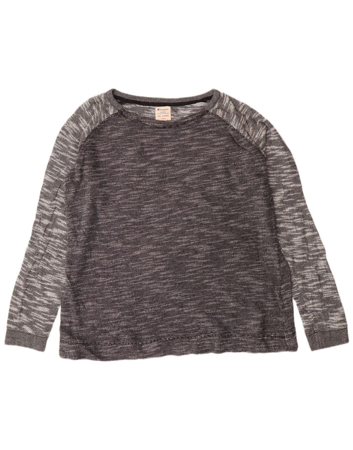 Top feminino Champion de manga comprida UK 18 XL algodão manchado cinza