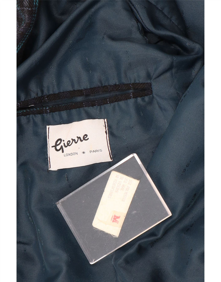 Jaqueta blazer masculina GIERRE com 1 botão Reino Unido 38 médio azul marinho geométrico