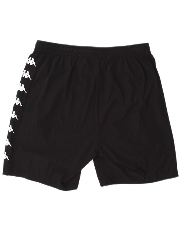 KAPPA Mens Graphic Sport Shorts Grande Poliéster Preto
