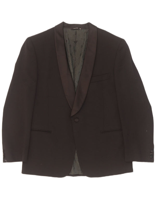 Jaqueta blazer masculina Roberta di Camerino com 1 botão IT 52 XL lã preta