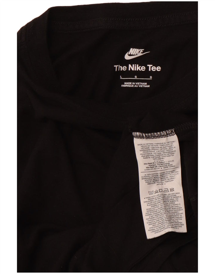 Camiseta masculina NIKE Top grande de algodão preto
