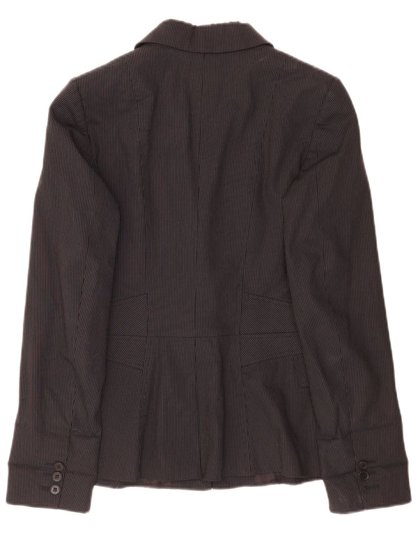 Jaqueta blazer feminina Reiss com 1 botão Reino Unido 8 pequena listra preta viscose
