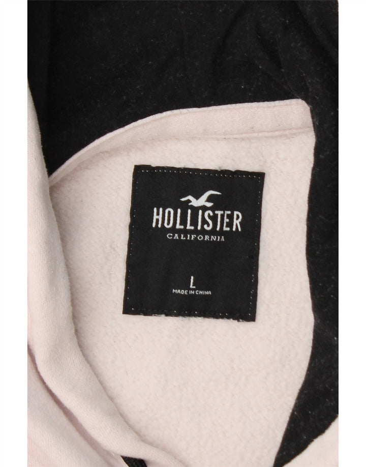 Suéter masculino com capuz gráfico HOLLISTER grande algodão colorido branco