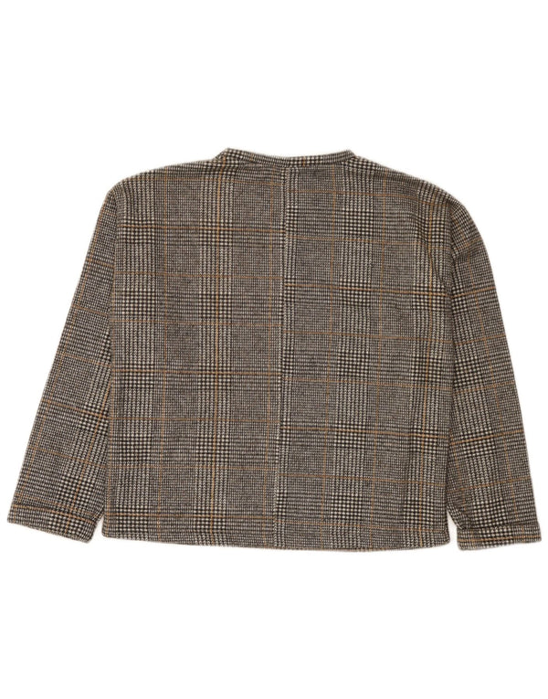 Moletom Zara Meninas Jumper 11-12 Anos Cinza Xadrez Poliéster