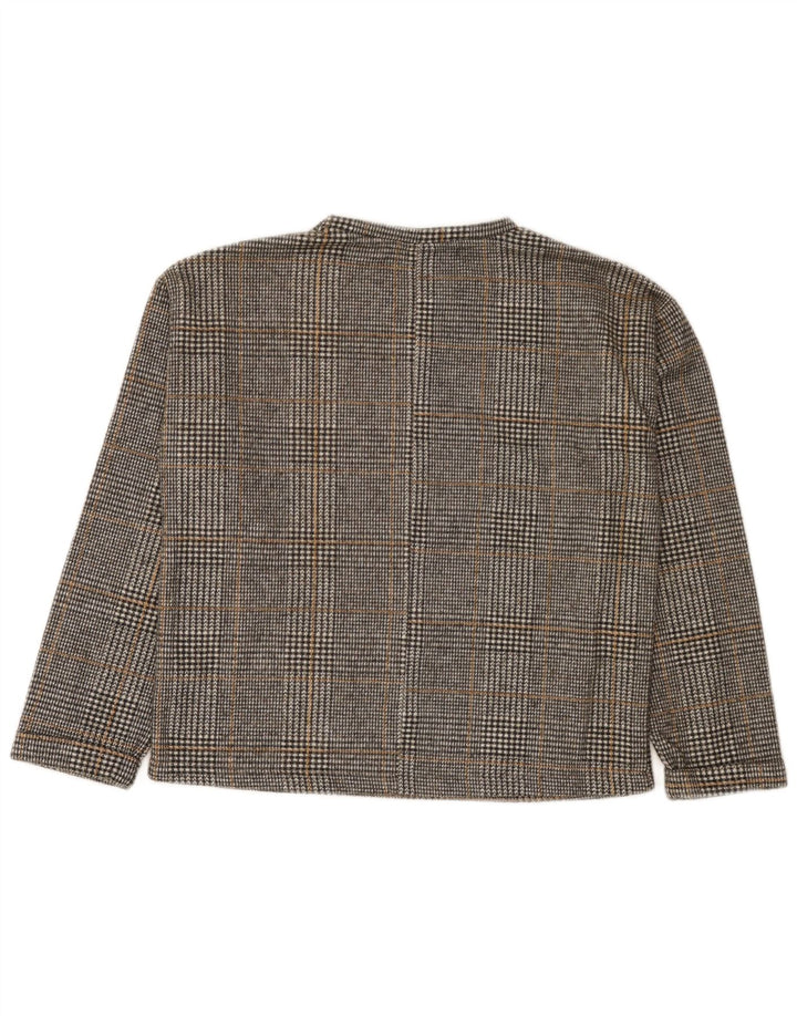 Moletom Zara Meninas Jumper 11-12 Anos Cinza Xadrez Poliéster