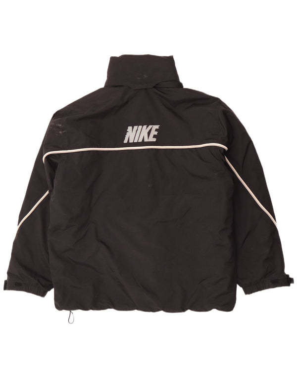 Jaqueta corta-vento masculina Nike Graphic com capuz Reino Unido 42/44 grande poliéster preto