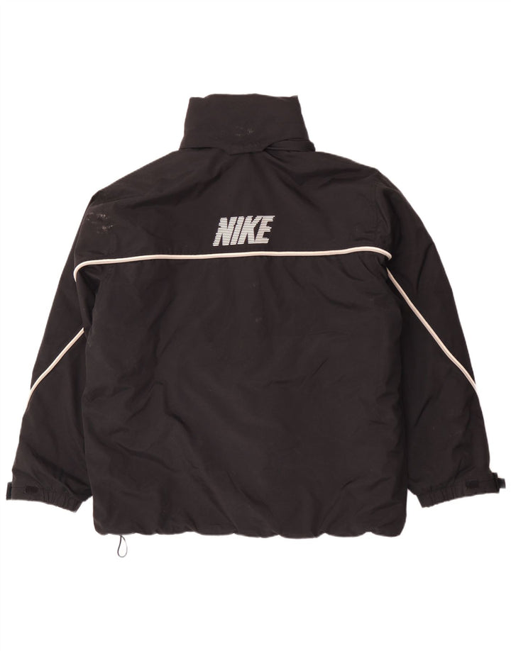 Jaqueta corta-vento masculina Nike Graphic com capuz Reino Unido 42/44 grande poliéster preto