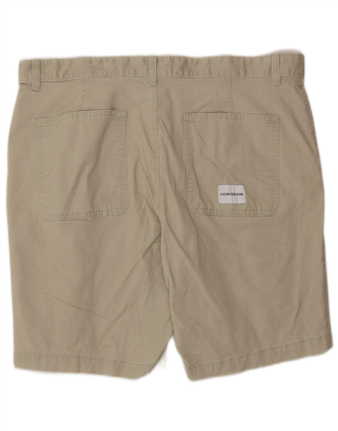 Calvin Klein Mens Chino Shorts W34 Grande Algodão Bege