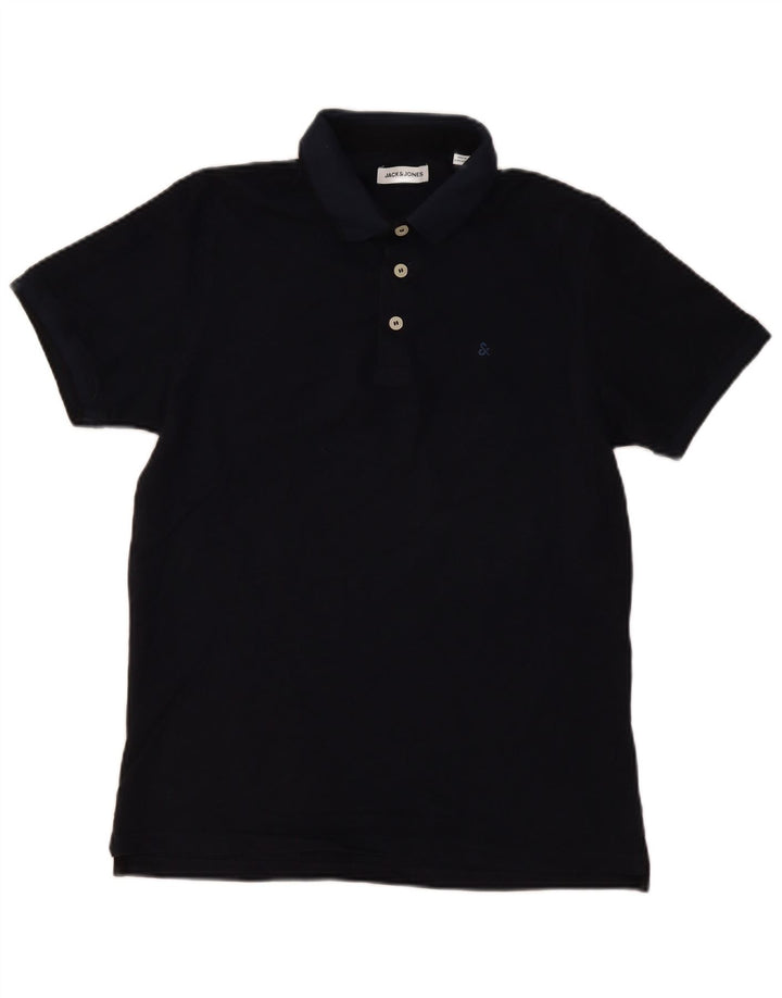 Camisa polo masculina Jack & Jones médio algodão azul marinho