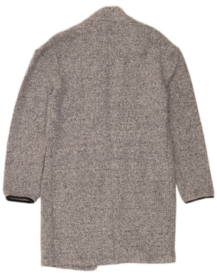 Sobretudo feminino oversized aberto MARKS & SPENCER UK 6 XS cinza manchado