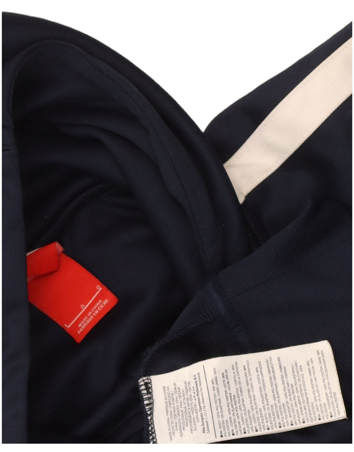 Suéter Nike masculino com capuz e zíper grande azul marinho poliéster colorido