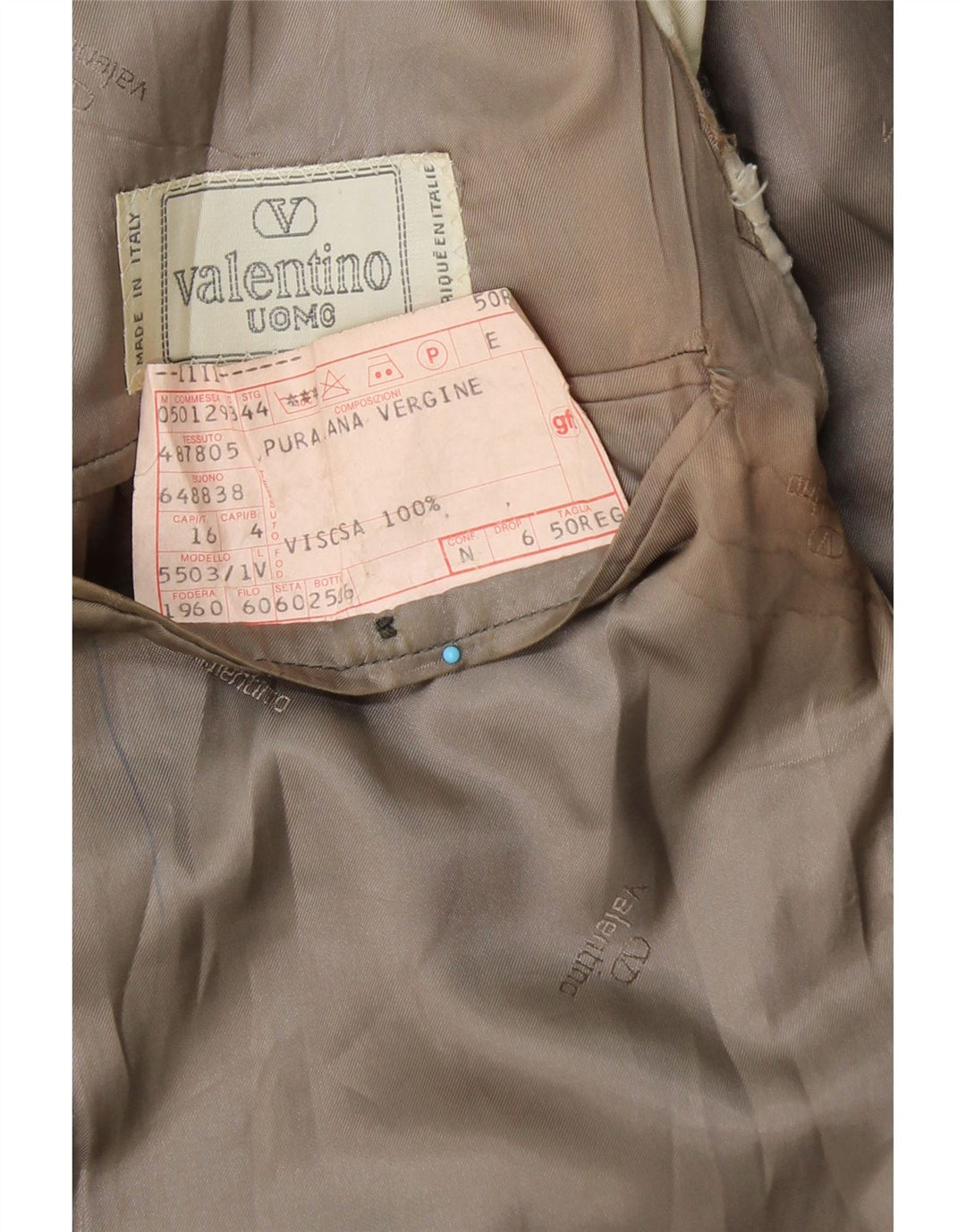 Jaqueta blazer masculina de 2 botões VALENTINO IT 50 grande lã virgem xadrez azul