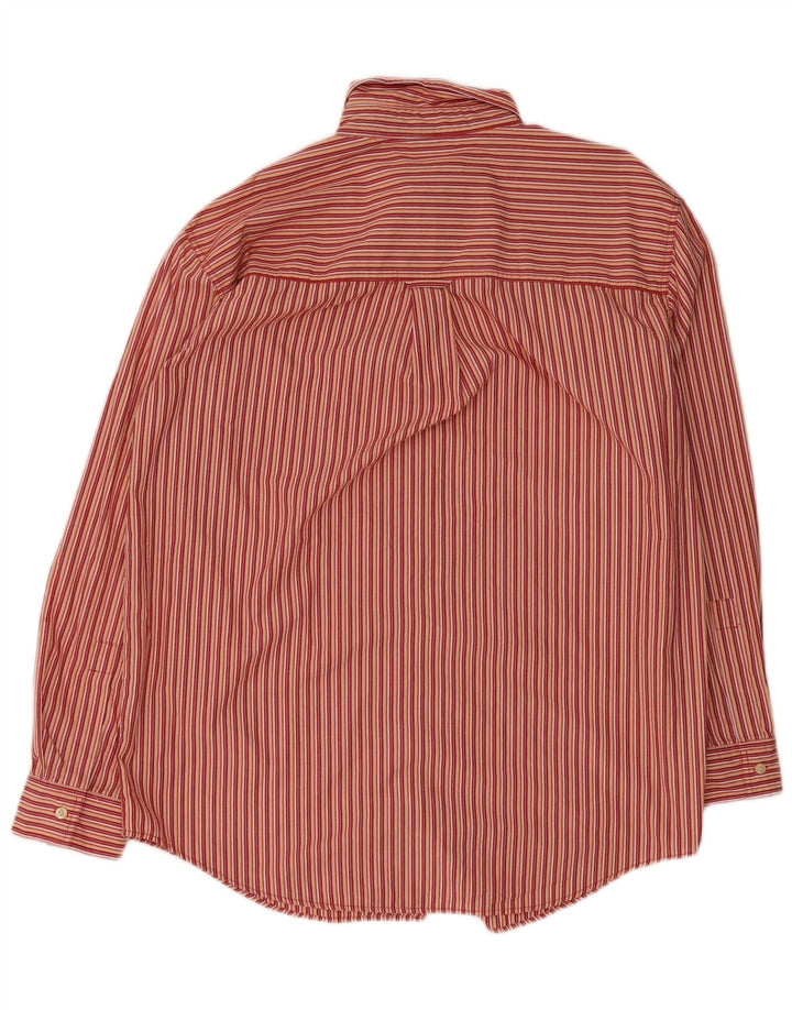 Camisa masculina Chaps Regular Fit grande algodão listrado vermelho