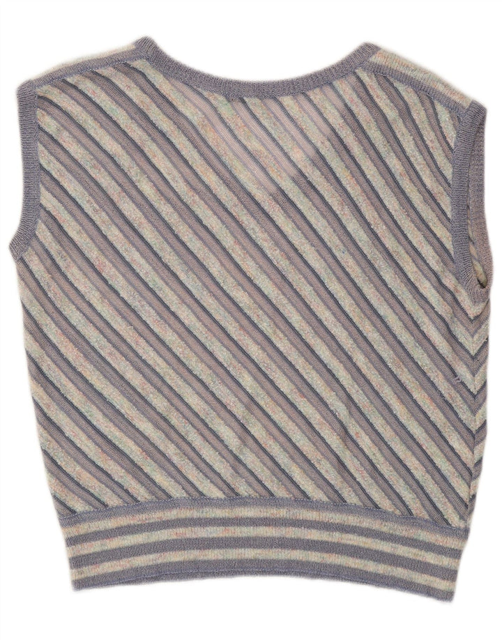 Colete feminino vintage regata Reino Unido 12 listrado roxo médio