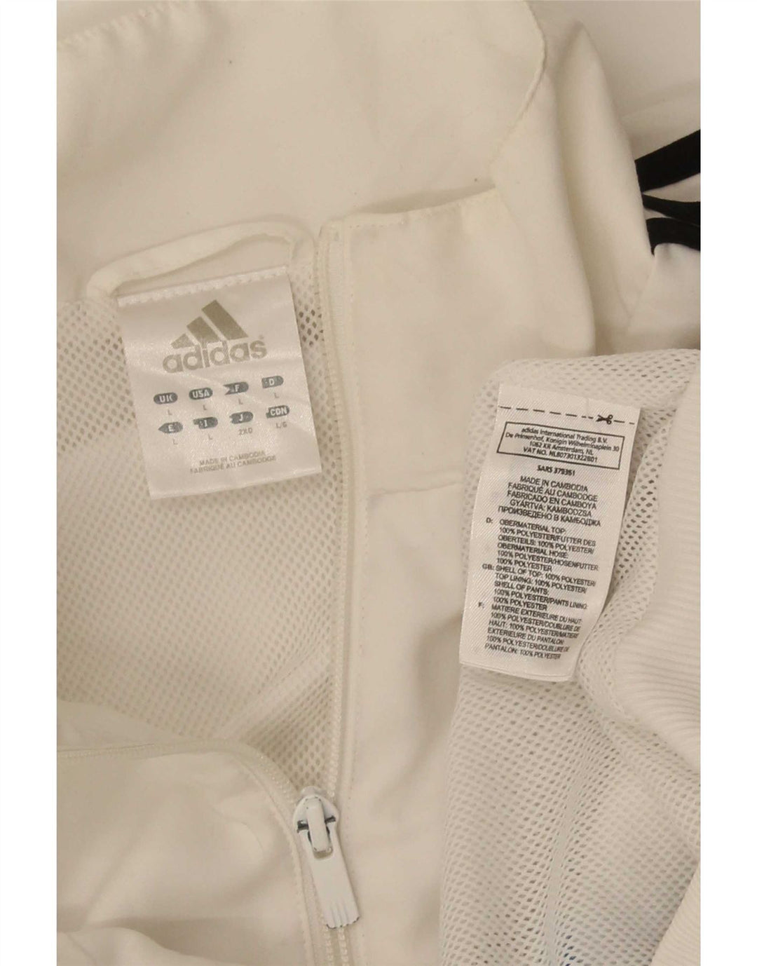 Adidas Mens Tracksuit Top Jacket Grande Branco Colorblock Poliéster