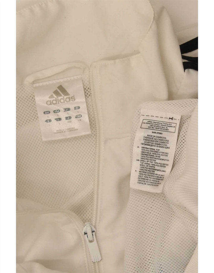 Adidas Mens Tracksuit Top Jacket Grande Branco Colorblock Poliéster