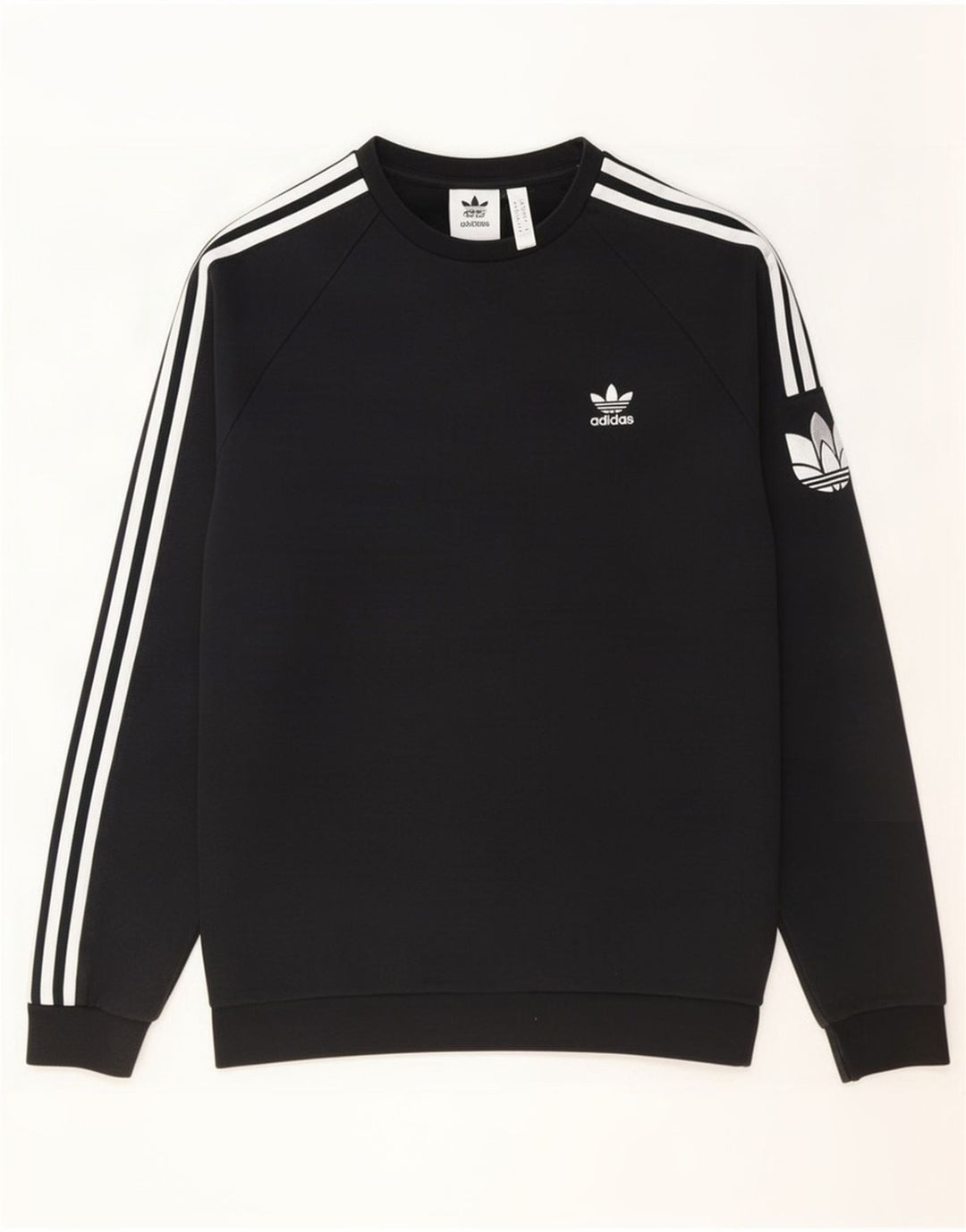 Adidas Mens Graphic Moletom Jumper Médio Algodão Preto